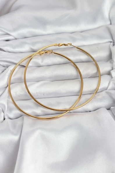 316L Çelik Gold Renk 75 mm Halka Küpe - TJ-BKP11510 TG-1395 346650 ürün görseli 1