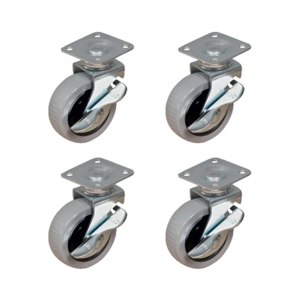 Furç Tablalı Bilyalı Teker (Frenli) - 20x50 - Gri HKS177 - 4 Adet TG-1395 346687 ürün görseli 1