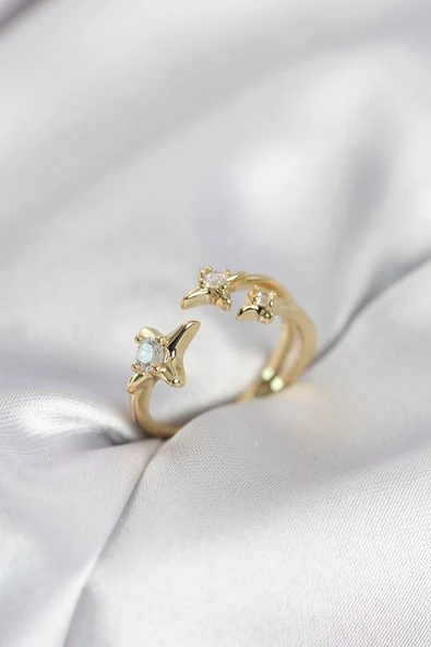Minimal Kutup Yıldızı Model Gold Renk Kadın Yüzük - TJ-BYK4135 TG-1395 347419 ürün görseli 1