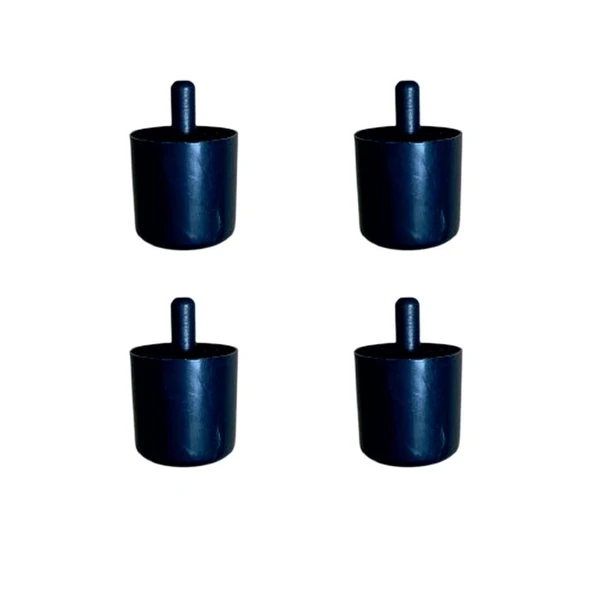 Silindir Plastik Ayak Geçmeli Pimli - 50MM - Siyah 12MM HKS278 - 4 Adet TG-1395 346718 ürün görseli 1