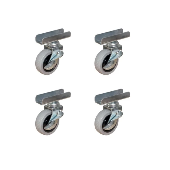 Furç Uzun-Sunta Bilyalı Teker (Frenli) - 20x50 - Gri - 18MM HKS185 - 4 Adet TG-1395 346694 ürün görseli 1