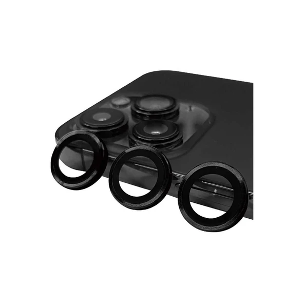 Apple İphone 14 Pro Max Raze Metal Kamera Lens - Siyah ürün görseli 1
