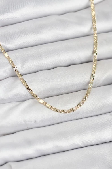 CM 14K Gold Renk Lazerli Zincir Model Kadın Kolye - TJ-BKO10923 TG-1395 347099 ürün görseli 1