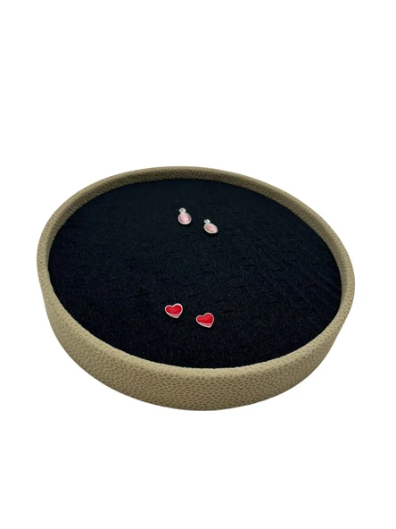 Silindir Model Süet Kumaş 20/20 cm Batırmalı Siyah Küpe-Piercing Tablası ürün görseli 1