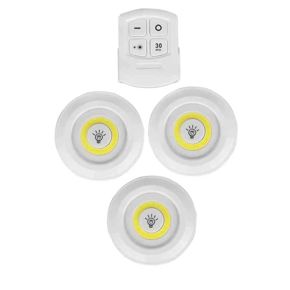 UZAKTAN KUMANDALI YAPIŞKANLI LED SPOT LAMBA WT-364 ürün görseli 1