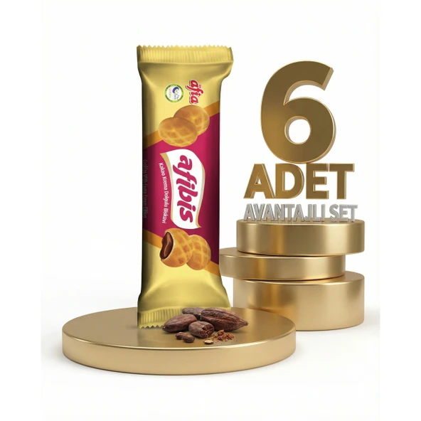 Afia Afibis Kakao Krema Dolgulu Bisküvi 6x75 Gr ürün görseli 1