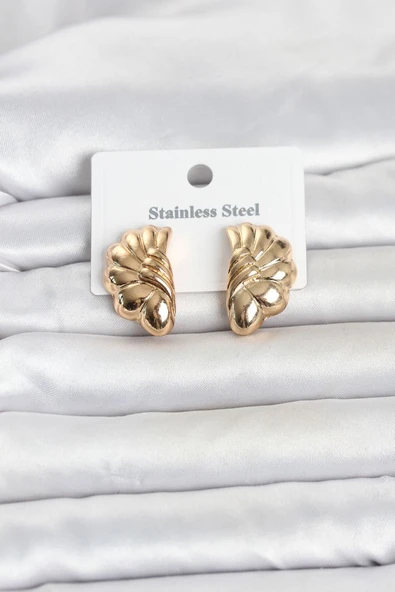 316L Çelik Gold Renk Vintage Model Kadın Küpe ürün görseli 1