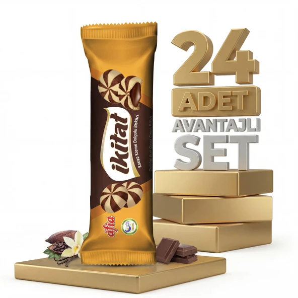 Afia İkitat Kakao Krema Dolgulu Bisküvi 24x75 Gr ürün görseli 1