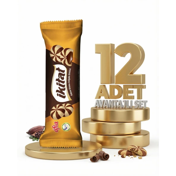 Afia İkitat Kakao Krema Dolgulu Bisküvi 12x75 Gr ürün görseli 1