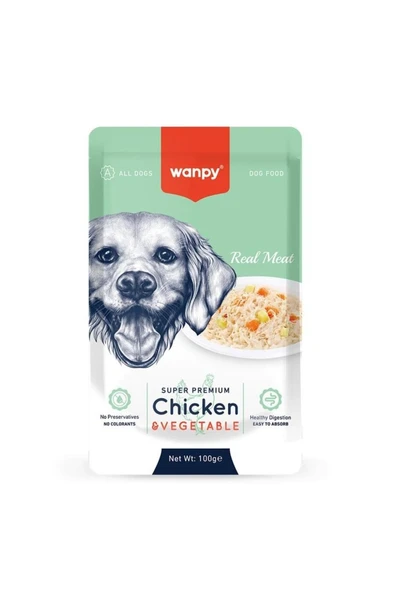 Wanpy Pouch Tavuklu Sebzeli Köpek Konserve 100 gr ürün görseli 1