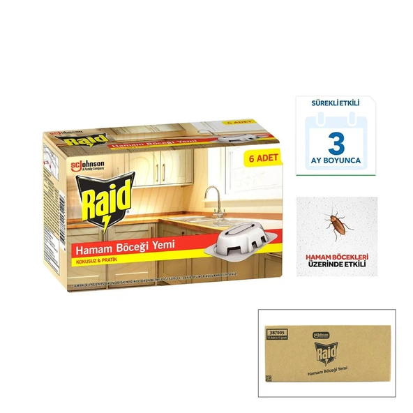 RAİD 6 PARÇA  HAMAM BÖCEK YEMİ (4915) - Resim 3