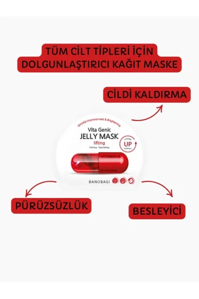 Vita Genic Jelly Mask Lifting Dolgunlaştırıcı ve besleyici %100 pamuk maske ürün görseli 1