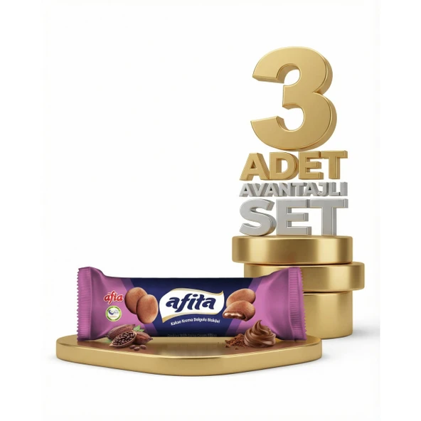 Afia Afita Kakao Krema Dolgulu Bisküvi 3x75 Gr ürün görseli 1