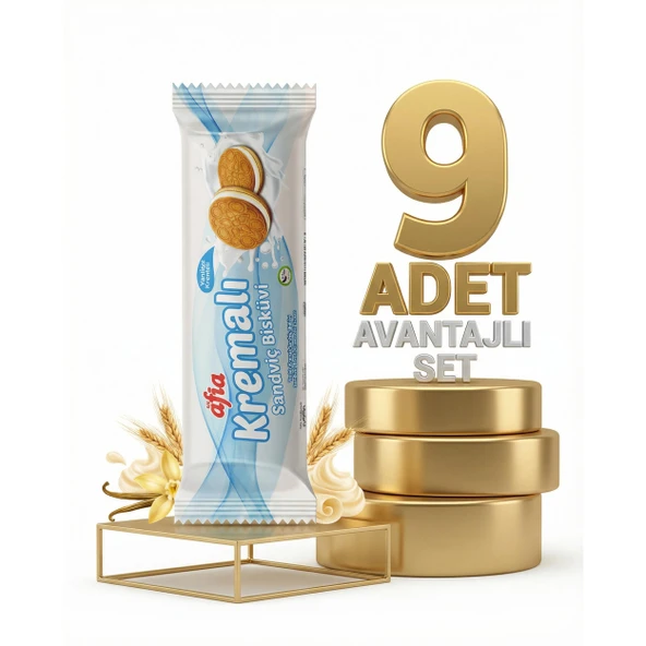 Afia Vanilya Kremalı Sandviç Bisküvi 9x60 Gr ürün görseli 1