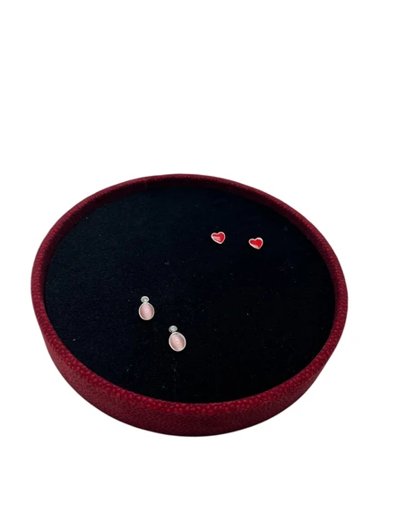 Silindir Model Süet Kumaş 20/20 cm Batırmalı Siyah-Kırmızı Küpe-Piercing Tablası ürün görseli 1