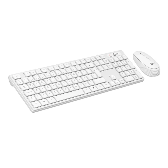 Lecoo MK2001 Kablosuz Türkçe Q Klavye & Mouse Set Beyaz ürün görseli 1