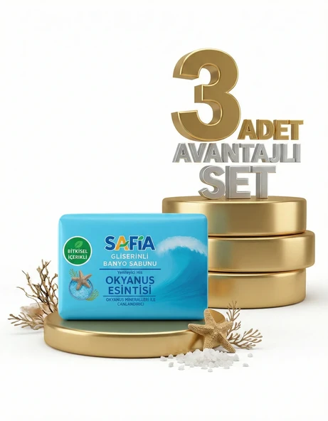 Safia Gliserinli Okyanus Esintisi Banyo Sabunu 3x150 Gr ürün görseli 1