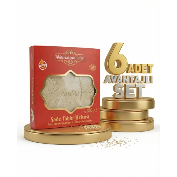 Abdurahman Tatlıcı Sade Tahin Helvası 6x300 Gr ürün görseli 1