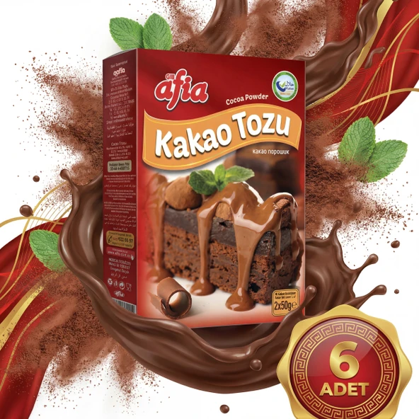 Afia Kakao Tozu 6x100 Gr ürün görseli 1