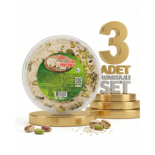Afia Antep Fıstıklı Tahin Helvası 3x500 Gr ürün görseli 1