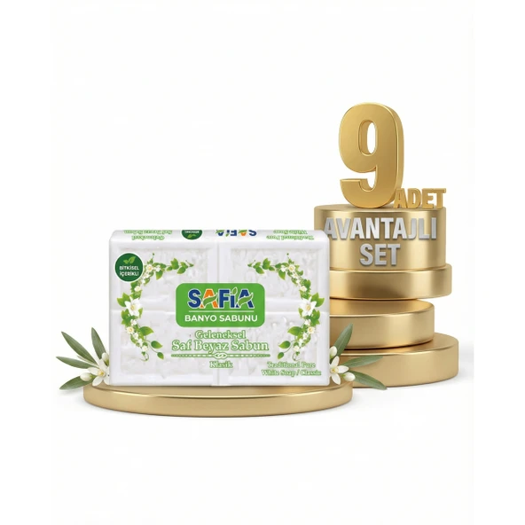 Safia Beyaz Banyo Sabunu 9x600 Gr ürün görseli 1