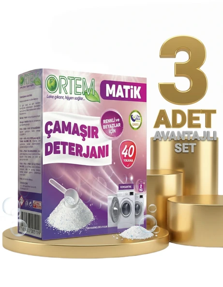 Ortem Çamaşır Toz Deterjan 3x2 Kg - Resim 2
