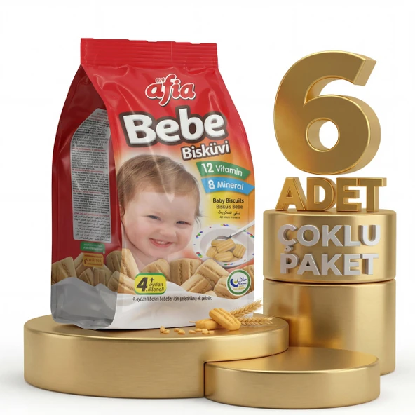 Afia Bebe Bisküvisi Vitamin Katkılı 6x150 Gr ürün görseli 1