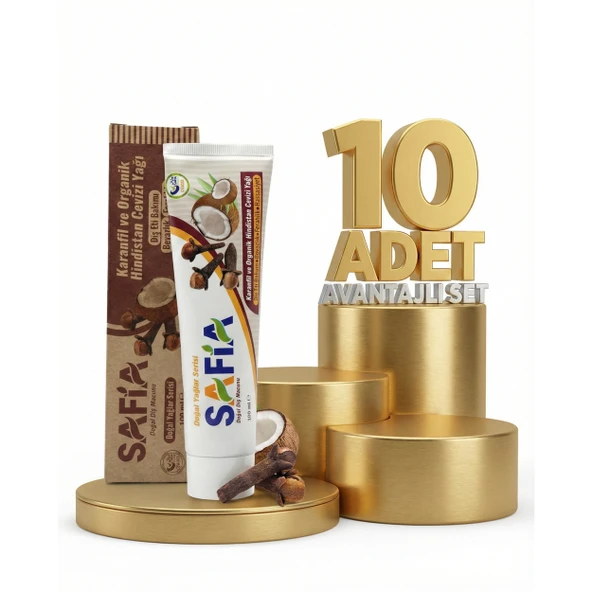 Safia Karanfil ve Hindistan Cevizli Organik Diş Macunu 10x100 Ml ürün görseli 1