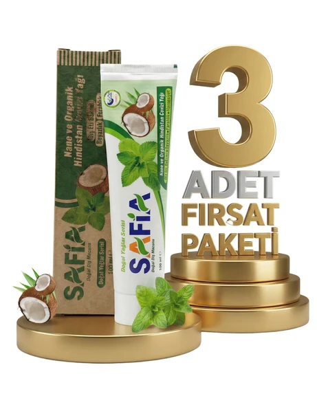 Safia Nane ve Hindistan Cevizli Organik Diş Macunu 3x100 Ml ürün görseli 1