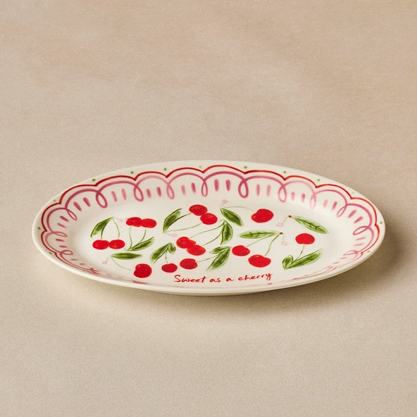Karaca Cherry Time Kayık Tabak 20 cm - Resim 2