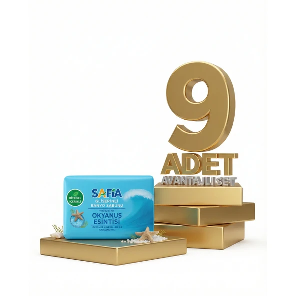 Safia Gliserinli Okyanus Esintisi Banyo Sabunu 9x150 Gr ürün görseli 1