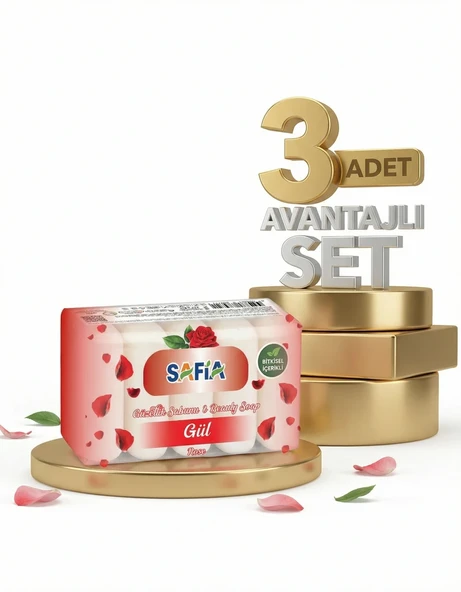 Safia Gül Güzellik Sabunu 3x275 Gr ürün görseli 1