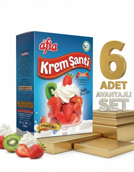 Afia Sade Krem Şanti 3x75 Gr(225 Gr) x 6 ürün görseli 1