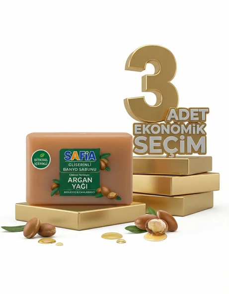 Safia Gliserinli Argan Yağlı Banyo Sabunu 3x150 Gr ürün görseli 1