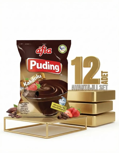 Afia Kakaolu Puding 12x125 Gr - Resim 2