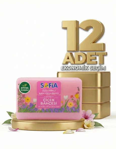 Safia Gliserinli Çiçek Bahcesi Banyo Sabunu 12x150 Gr ürün görseli 1