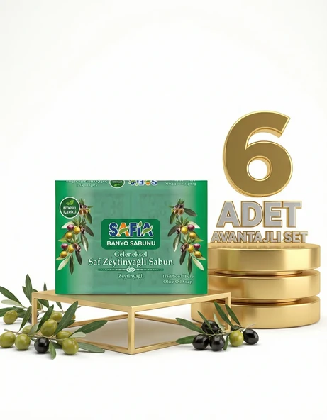 Safia Zeytinyağlı Banyo Sabunu 6x600 Gr ürün görseli 1