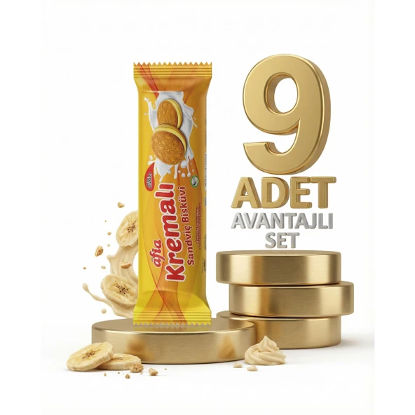 Afia Muz Kremalı Sandviç Bisküvi 9x60 Gr ürün görseli 1