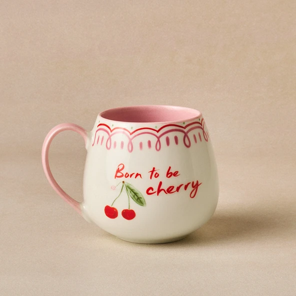 Karaca Cherry Time Kupa Pembe 355 ml ürün görseli 1