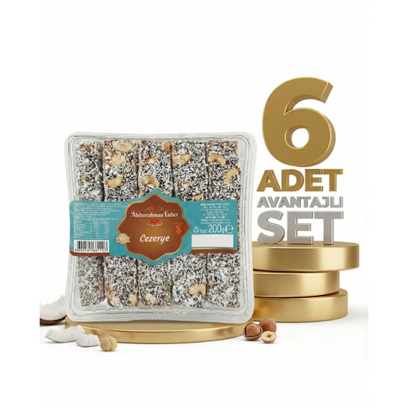 Abdurahman Tatlıcı Cezerye Lokum 6x200 Gr ürün görseli 1