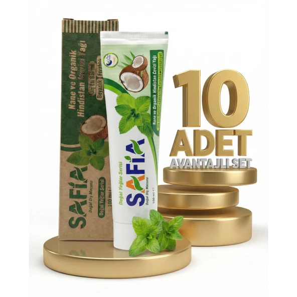 Safia Nane ve Hindistan Cevizli Organik Diş Macunu 10x100 Ml ürün görseli 1