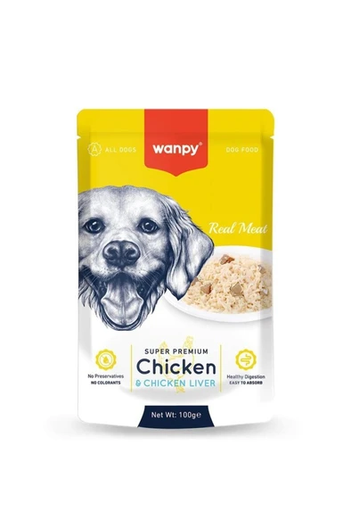 Wanpy Pouch Tavuklu Ciğerli Köpek Konserve 100 gr ürün görseli 1