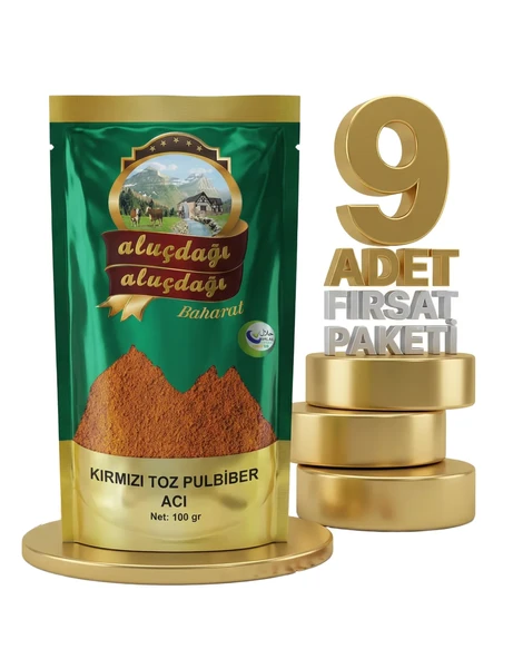 Aluçdağı Acı Kırm Toz Biber 9x100 Gr ürün görseli 1
