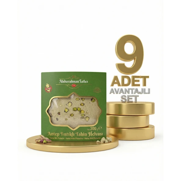 Abdurahman Tatlıcı Antep Fıstıklı Tahin Helvası 9x300 Gr ürün görseli 1