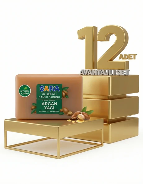 Safia Gliserinli Argan Yağlı Banyo Sabunu 12x150 Gr ürün görseli 1