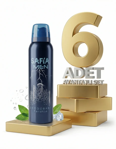 Safia Doğal Erkek Deodorant Ferahlık 6x150 Ml ürün görseli 1
