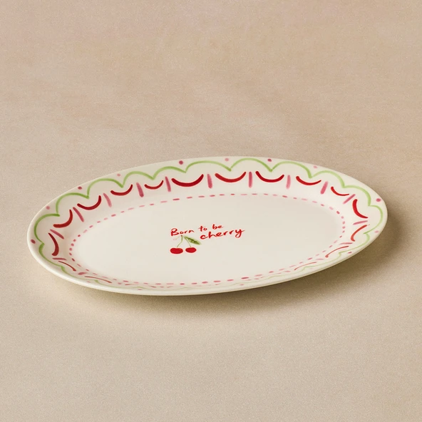 Karaca Cherry Time Kayık Tabak 25 cm - Resim 2