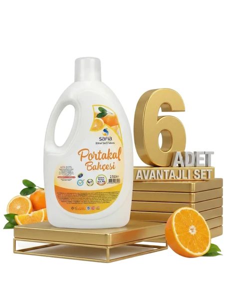 Safia Portakal Bahçesi Sıvı El Sabunu 6x2,5 Lt ürün görseli 1