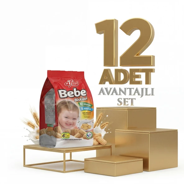 Afia Bebe Bisküvisi Vitamin Katkılı 12x150 Gr ürün görseli 1