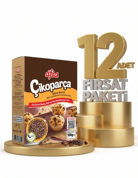 Afia Çikoparça Bitter Parça Çikolata 12x100 Gr ürün görseli 1